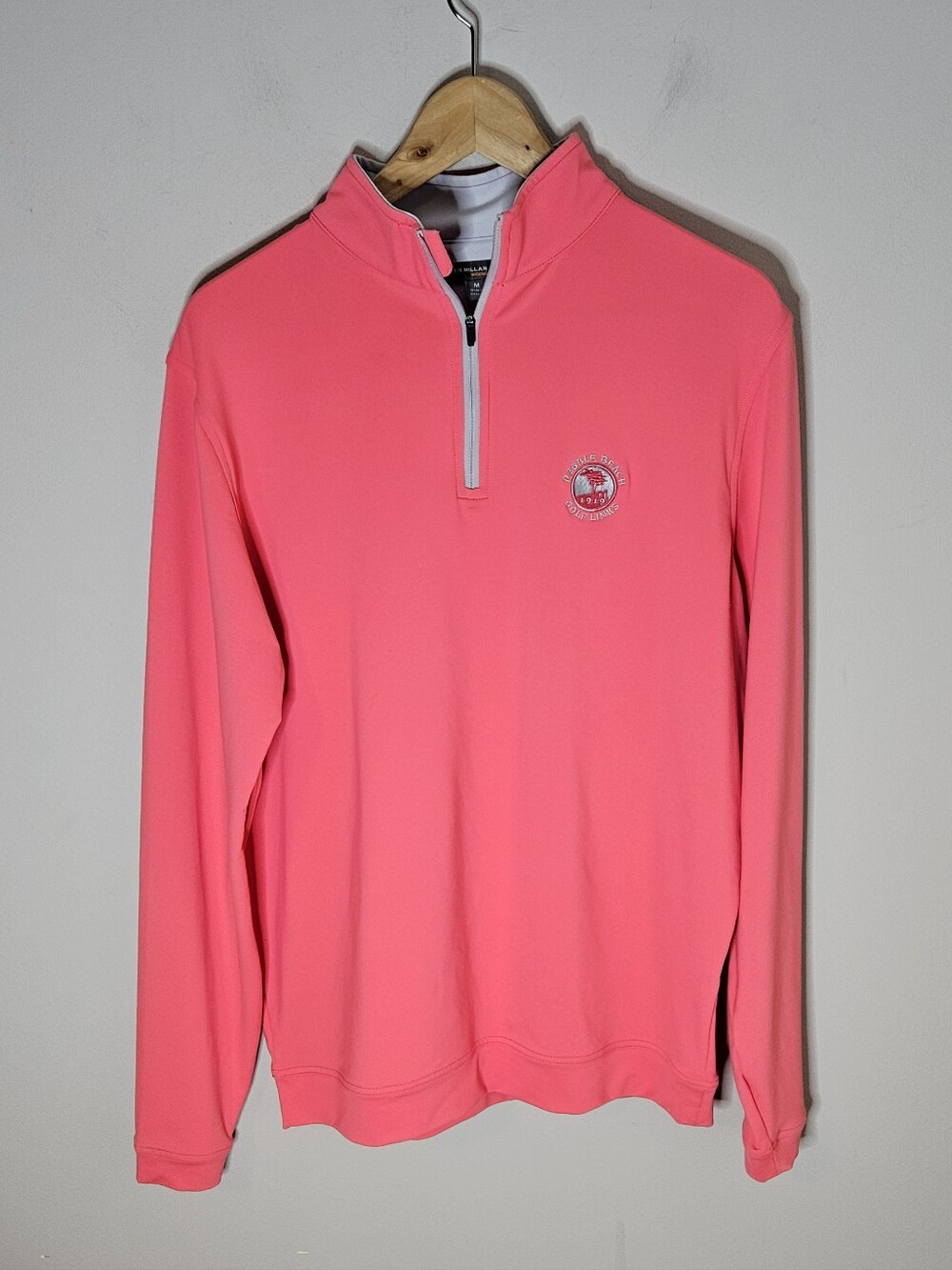 Peter Millar Wicking Quarter Zip Pack Pebble Beach Logo Men's M Medium